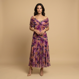 Vestido Largo Off-Shoulder Chifón