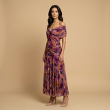 Vestido Largo Off-Shoulder Chifón
