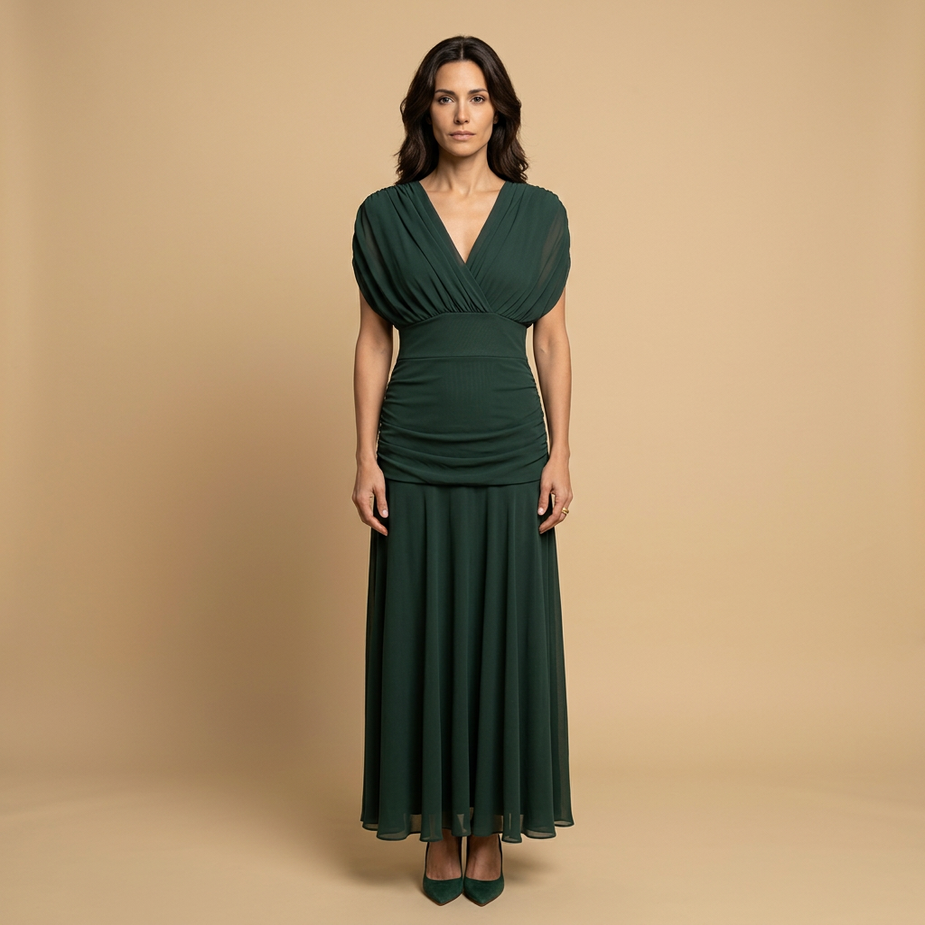 Vestido Largo Off-Shoulder Chifón