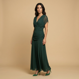 Vestido Largo Off-Shoulder Chifón