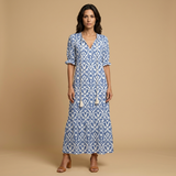 Vestido Largo Boho Estampado Ikat