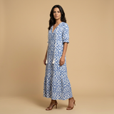 Vestido Largo Boho Estampado Ikat