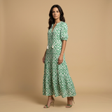 Vestido Largo Boho Estampado Ikat