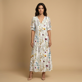 Vestido Largo Boho Estampado Ikat