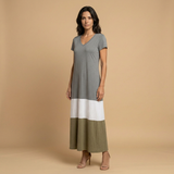 Vestido Largo Boho Bloques Color