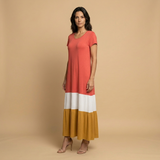Vestido Largo Boho Bloques Color