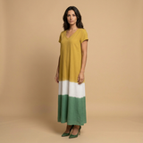 Vestido Largo Boho Bloques Color