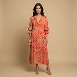 Vestido Largo Camisero Floral Acuarela Boho