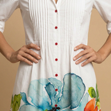 Vestido Largo Camisero Floral Acuarela Boho