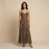 Vestido Largo Leopardo Chifón Tirantes Finos