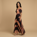 Vestido Largo Strapless Drapeado Minimalista