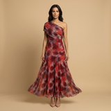 Vestido Largo Strapless Drapeado Minimalista