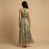 Vestido de Boda Invitada Halter Floral Chifón