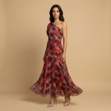 Vestido Largo Strapless Drapeado Minimalista