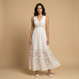 Vestido Largo Boho Encaje Capas Tiered