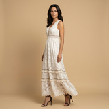 Vestido Largo Boho Encaje Capas Tiered