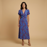 Vestido Midi Floral Nudo Frontal
