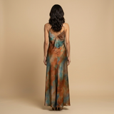 Vestido Largo Satinado Slip Espalda Descubierta
