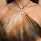 Vestido Largo Halter Degradado Difuminado Espalda