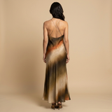 Vestido Largo Halter Degradado Difuminado Espalda