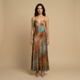 Vestido Largo Satinado Slip Espalda Descubierta