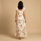 Vestido Boda Invitada Largo Plisado Floral