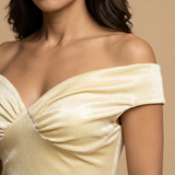 Vestido Largo Satén Off-Shoulder Noche