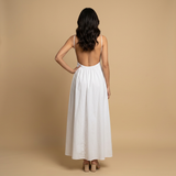 Vestido Largo Algodón Escote V Tirantes Niveles